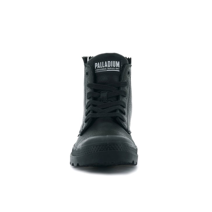 Palladium Pampa Ubn Zips Leather Women's Boots Black | UK P398-MTV